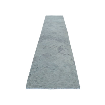 Eradu One-of-a-Kind 3'1" X 14' Runner Wool Area Rug in Gray