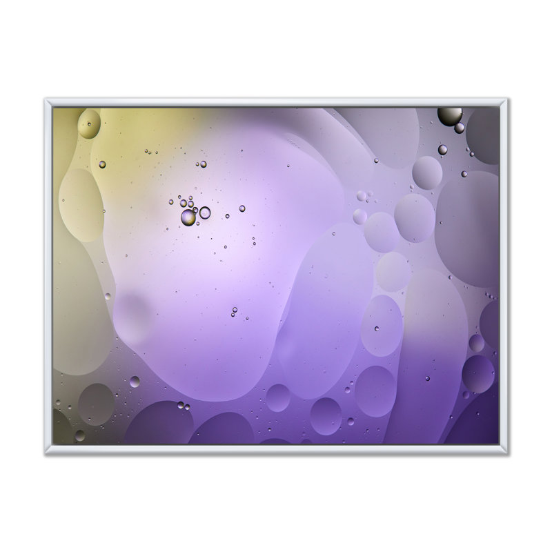 Encre mauve miser sous l'eau II - décoration murale moderne en toile, H 8 po x l 12 po x P 1,5 po, Cadre flottant blanc
