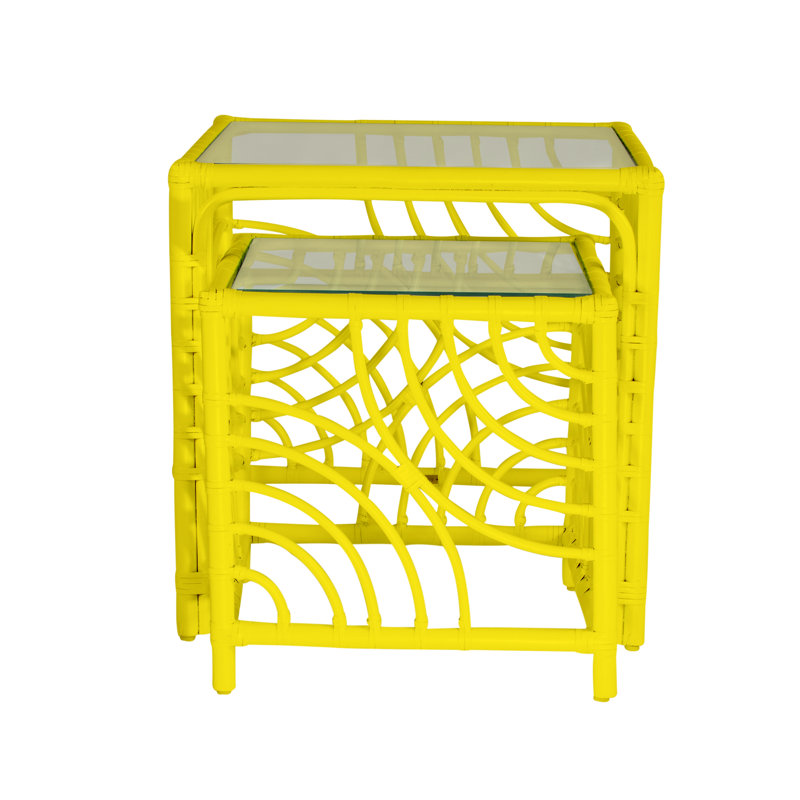 Tables gigognes 2 pièces  Swirl, Jaune tournesol