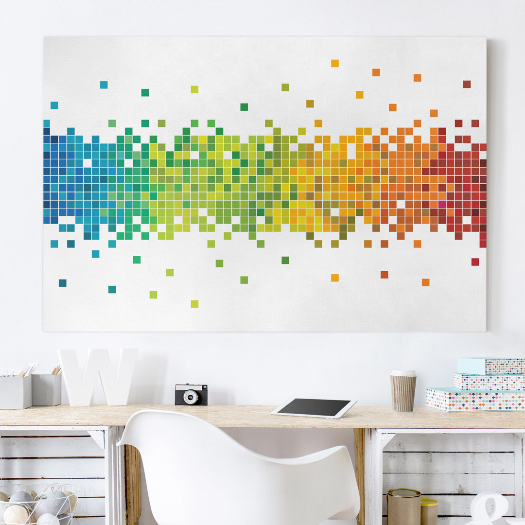 Leinwandbild Pixel Art Rainbow