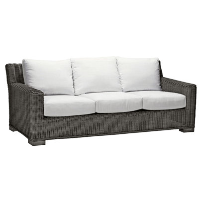 Canapé d'extérieur en osier avec coussins de 81,25 po de largeur Rustic
