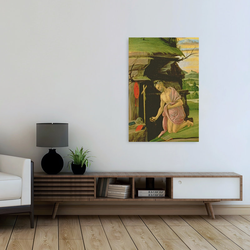 Saint Jérôme, 1490S, impression d'art mural contemporain représentant un paysage naturel, H 48 po x l 32 po