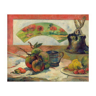 «Still Life with a Fan» par Paul Gauguin - Estampe numérique