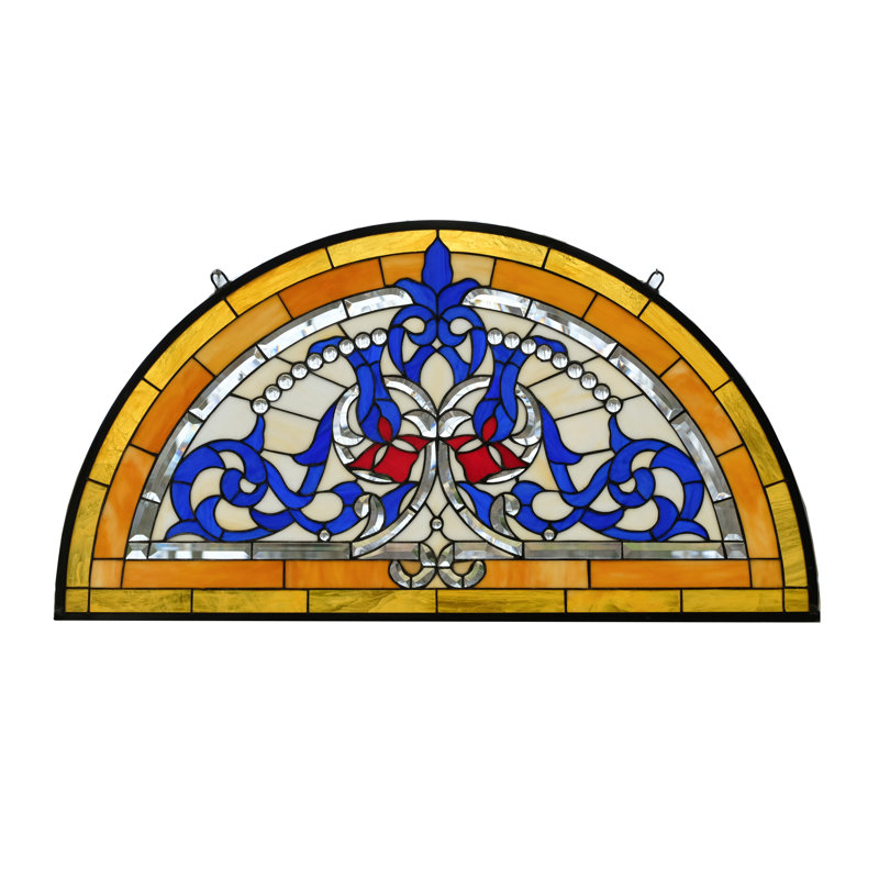 Panneau de vitrail en verre coloré