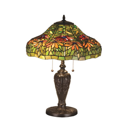 24"H TIFFANY POINSETTIA TABLE LAMP