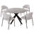 46'' Round Dining Table Set with 32.6"H 4 Chairs, Modern Round Kitchen Table and Chairs Set, Space-Saving Solid Frame Dining Room Furniture, Easy Assembly for Home Kitchen Apartment-112460104-112460106