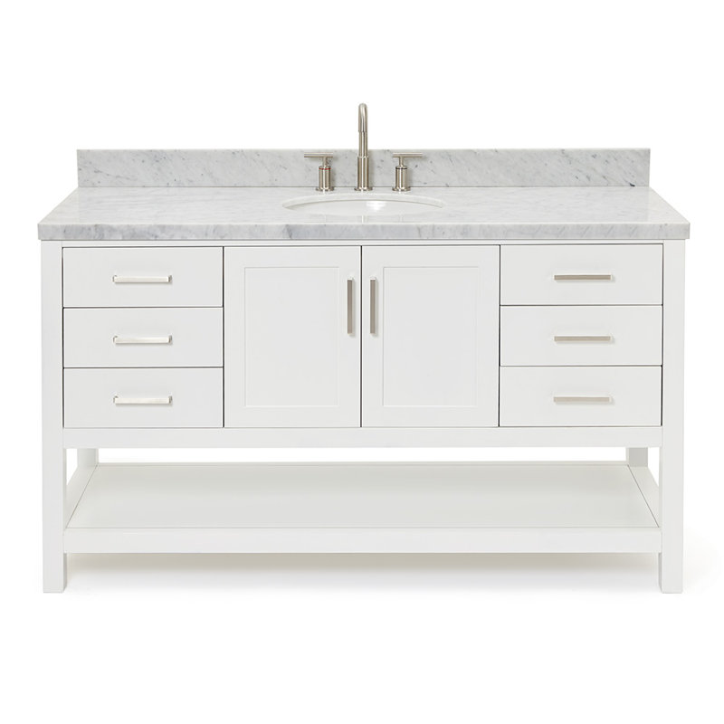 Magnolia Bath Vanity Oval Basin S061SCWOV, White