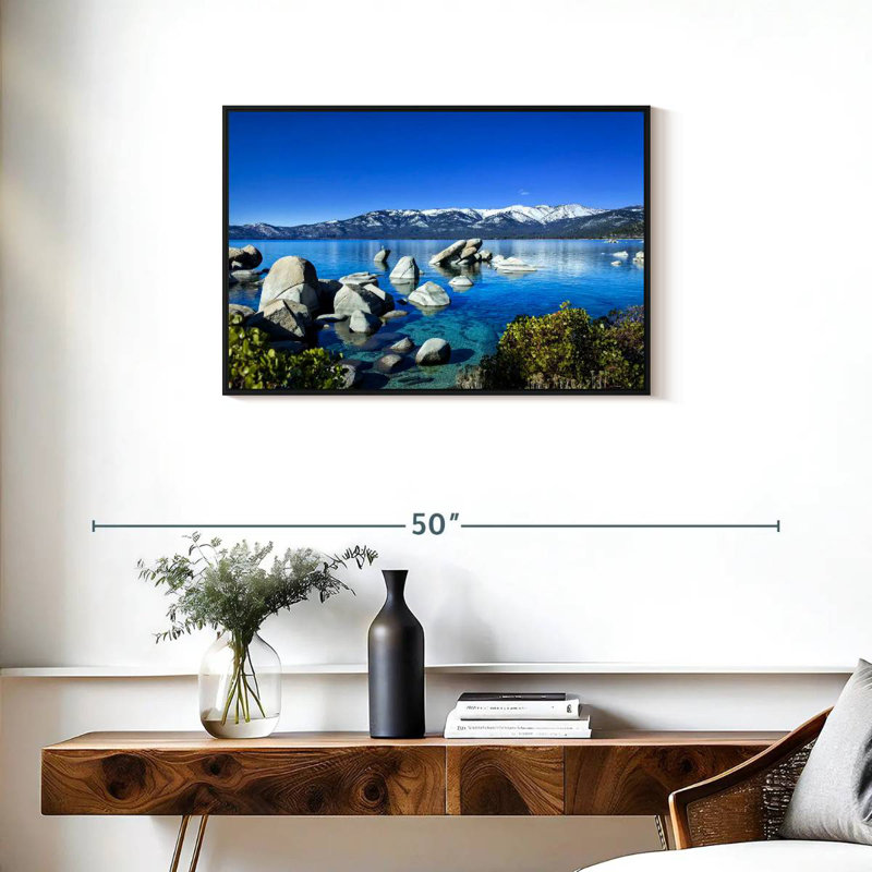 Port de sable pittoresque, Cadre flottant noir, 31 po x 21 po