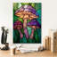  Art mural en toile, "18" x 26 "" Stain Glass Mushroom "par Rich Monet