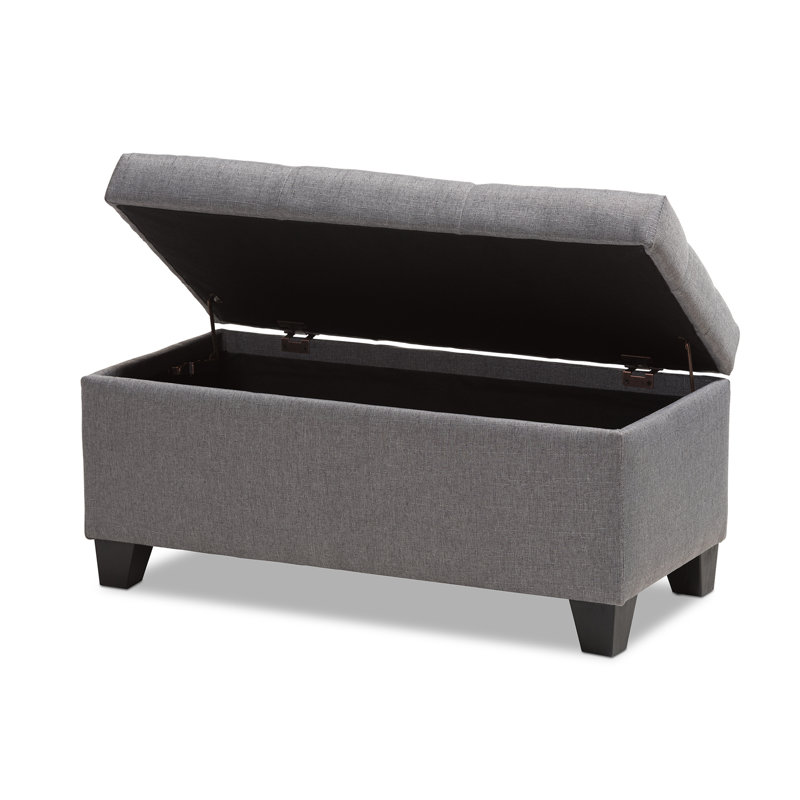 Katlan Upholstered Ottoman, Gray Polyester Blend