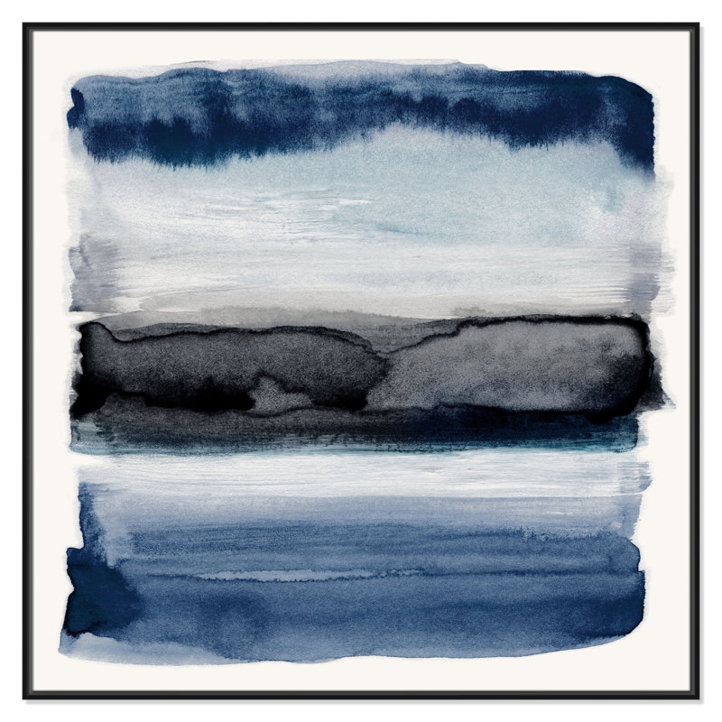 Collection Sky «Navy Sky II» par Nan, H 46,5 po x l 46,5 po, Cadre flottant noir
