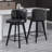 Black Swivel Bar Stools Set of 2, 27.5" PU Leather Seat with Tufted Back, Solid Wood Legs, Counter Height Bar Chairs for Kitchen Island, Dining Room, Café-410309451-419668510
