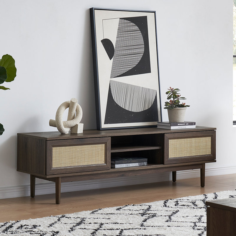 Gilus Unfinished TV Stand for TVs up to 65", Walnut
