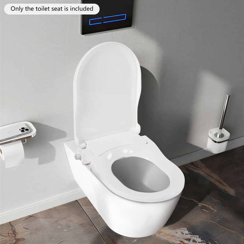 Non-Electric Bidet Toilet Seat Fits Elongated Toilets Dual Nozzle System Bidet with Easy Installation