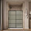 Elate Sliding Shower Door, 70-1/2" H x 56-1/4 - 59-5/8" W, With 1/4" Thick Crystal Clear Glass With Rectangular Grille Pattern-300507498