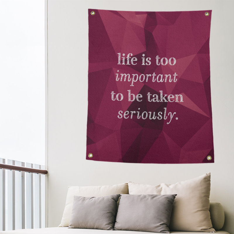 Tapisserie de levity en polyester en faux gemme et citation, H 59 pi x l 50 po, Spinelle
