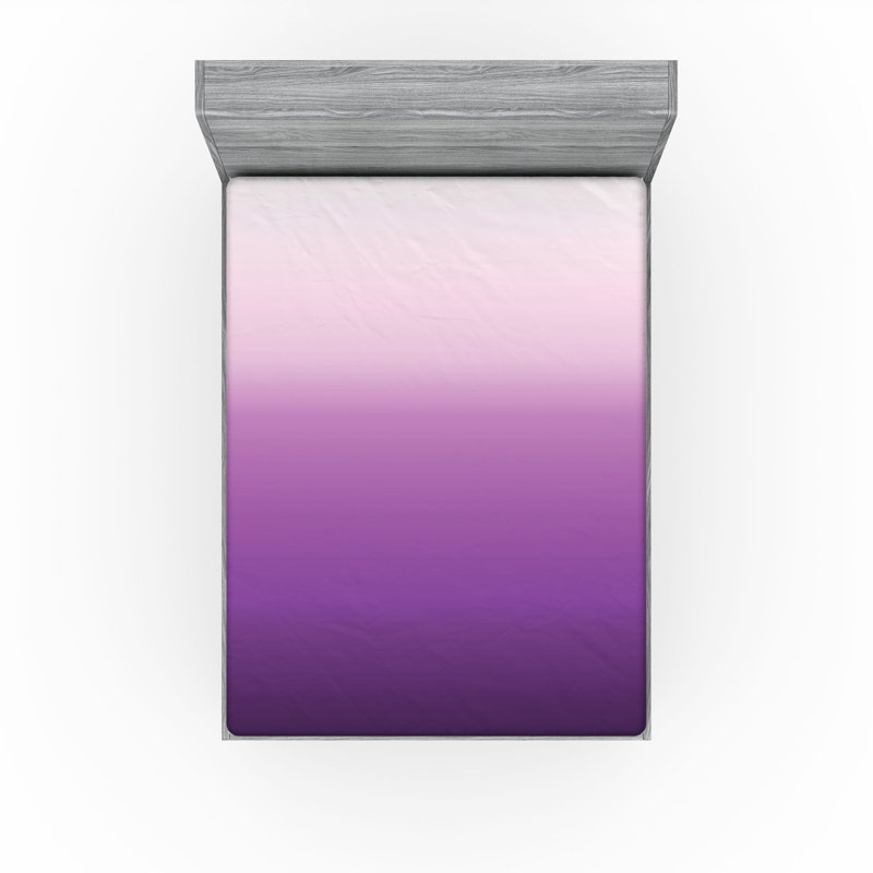 Ensemble de 2 draps-housse dégradés Ambesonne bleu sarcelle très clair bleu pâle et blanc, Mauve, lavande / ombre