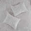 Ensemble d'édredon en chenille de coton capitonné 3 pièces, gris chaud / blanc, double / grand, rembourrage hypoallergénique-119313568-119313569