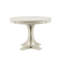 Table de salle à manger ronde 44 po couleur crème antique, placage et pieds en bois massif, 4 à 6 couverts, assemblage requis, outils fournis. Table couleur crème, plateau et piètement inclus.