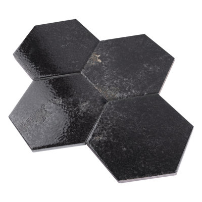 Alma Azul Hexagon 5.1 in. x 5.9 in. Polished Porcelain Stone Look Floor and Wall Tile