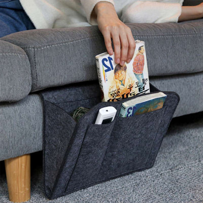 Bedside Caddy Bedside Storage Organizer for Remote Control, Magazines, Phone, Glasses