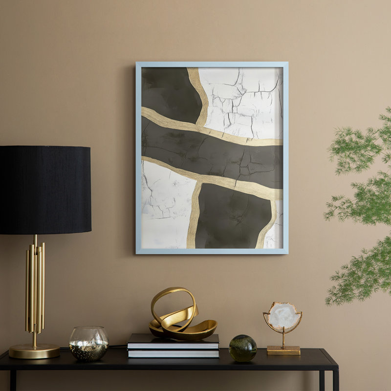 Abstract XV Framed Print - Ready To Hang, 29" H x 23" W, Blue
