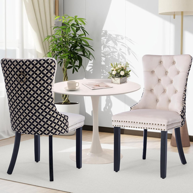 Ensemble de table de salle à manger rond avec 2 chaises, Noir, noir, noir, noir, Gris léger / argent