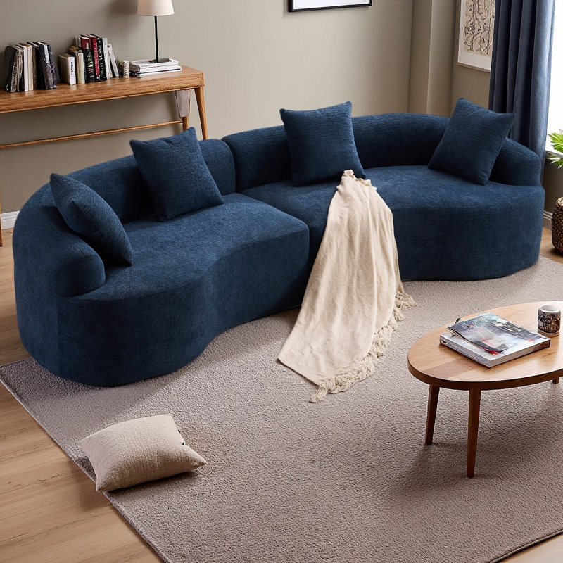 Canapé modulaire incurvé à compression Compression, canapé-lit en chenille haute densité 30D pour appartement, salon L 110 po