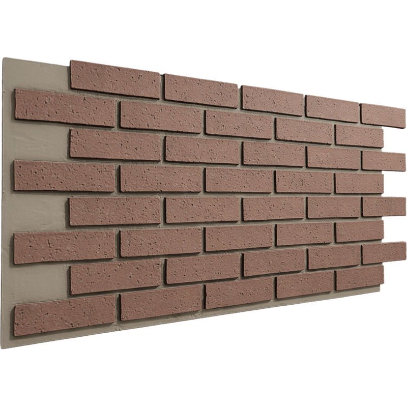 Panneau de fausses briques traditionnelles EverStone, l 44 po x H 21 3/4 po x P 3/4 po, couleur rouge argile, Clay Red