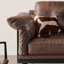Causeuse-coussin standard en cuir véritable brun