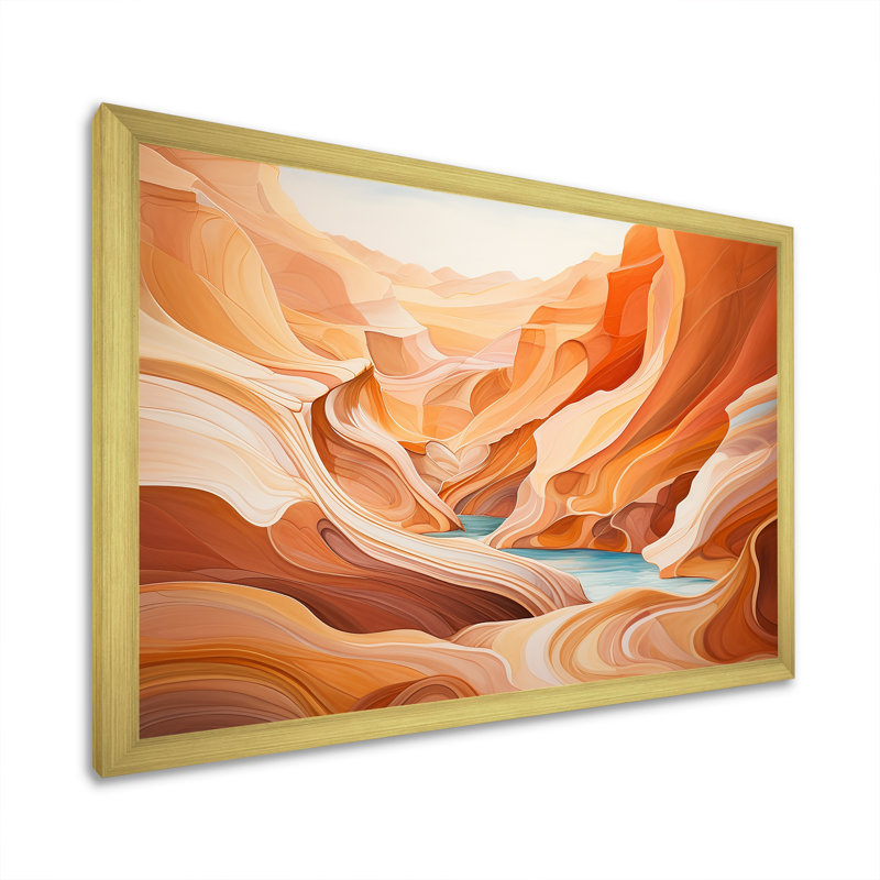 Canyon Antelope, art liquide IV - impression, H 16 po x l 32 po x P 1 po, Cadre doré simple