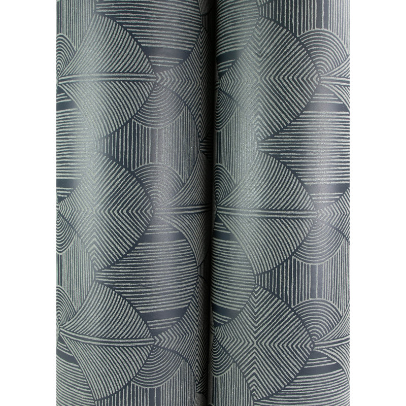 Meyberg Silver Geometric Wallpaper, Blue