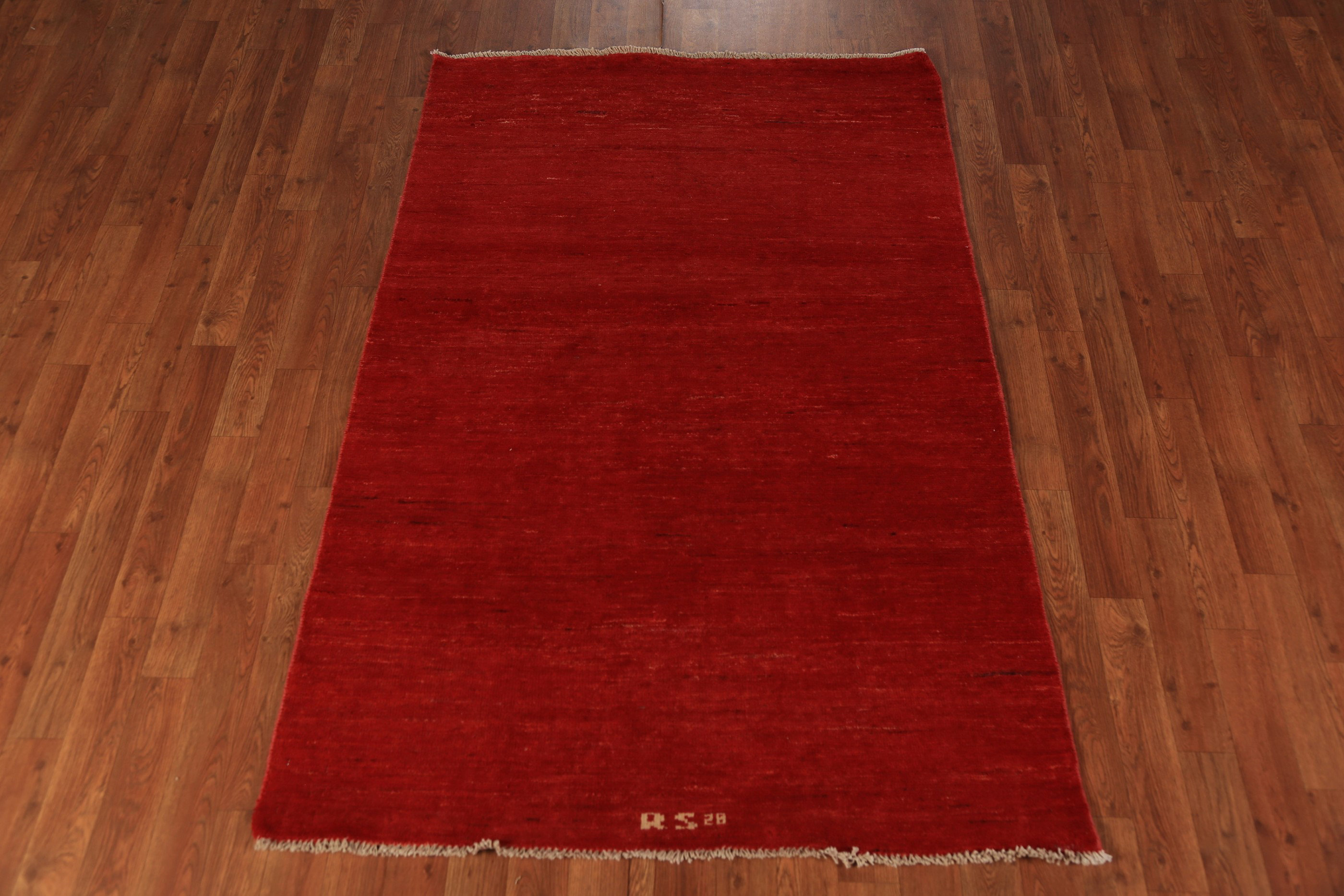 Hokku Designs Red Handmade Gabbeh Modern Accent Rug 4x6 | Wayfair