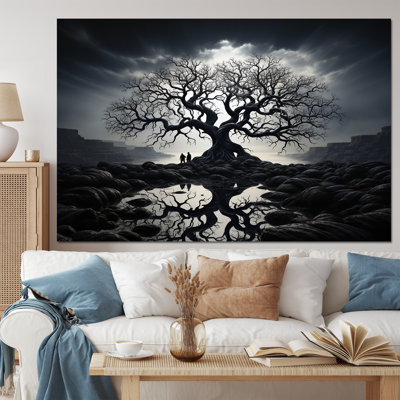 Arbre de contraste monochrome II - décoration murale florale