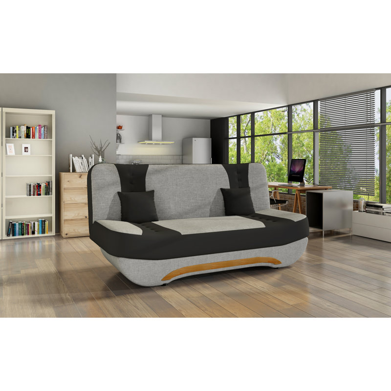 Akhtari 3 Seater Sleeper, Black/Grey