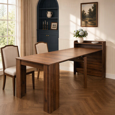 Modern Extendable Dining Table with Storage, Perfect for Compact Spaces and Versatile Use in Any Room