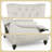 Beige Fabric Button-Tufted Push-Back Recliner with Nailhead Accents