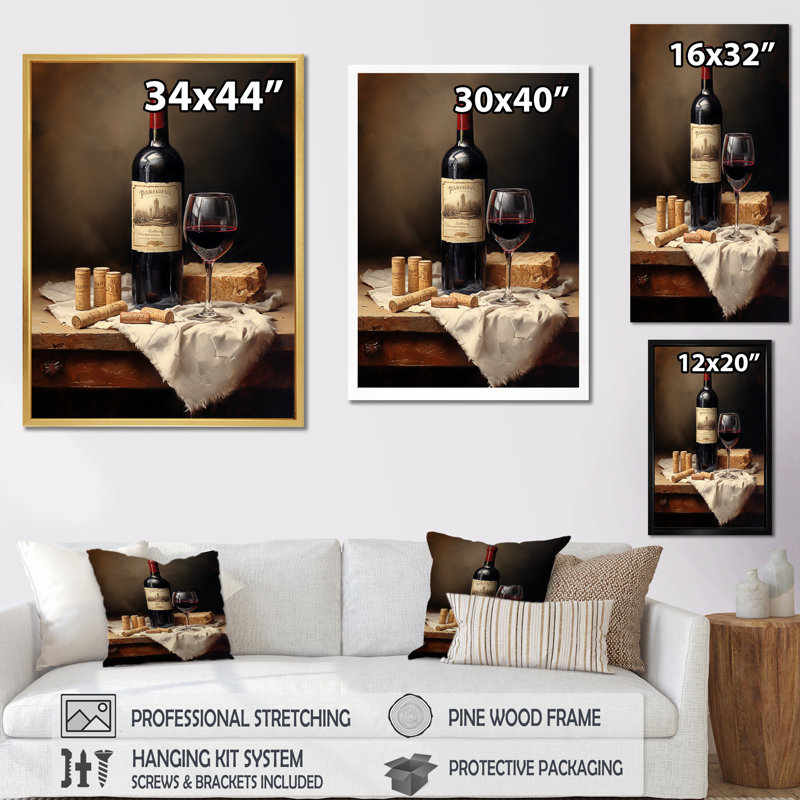 Barolos, impression sur toile, H 40 po x l 30 po x P 1,5 po, Cadre simple argenté