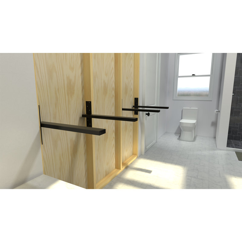 18 po x 1 po x 2,5 po - Support de meuble-lavabo flottant inversé Original  , H 1 po x l 2,5 po x P 18 po