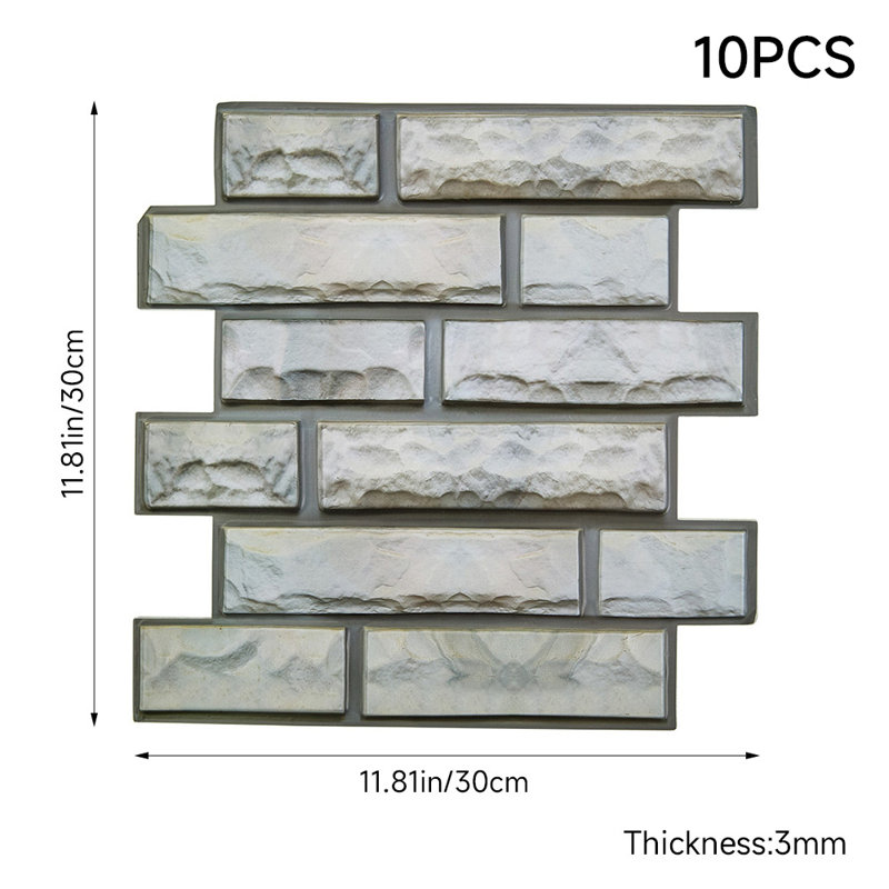 10Pcs Self-Adhesive Wall Tile Stickers