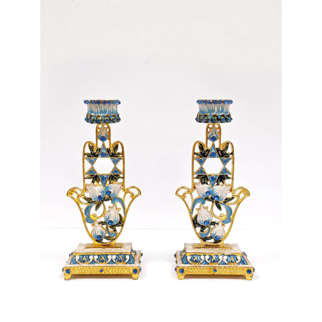 5.5'' H Crystal Tabletop Candlestick (Set of 2) World Menagerie