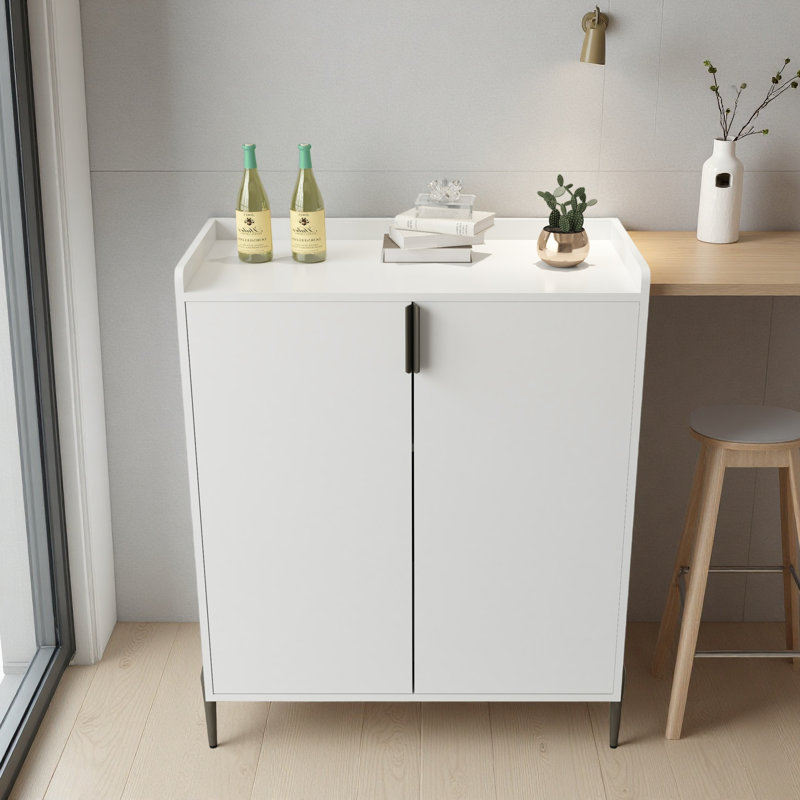 Armoire de bar à vin 2 portes avec support à vin et tablette de rangement réglable, buffet moderne avec charnière à fermeture douce, armoire de salle à manger, armoire à liqueur, chariot à café pour le salon