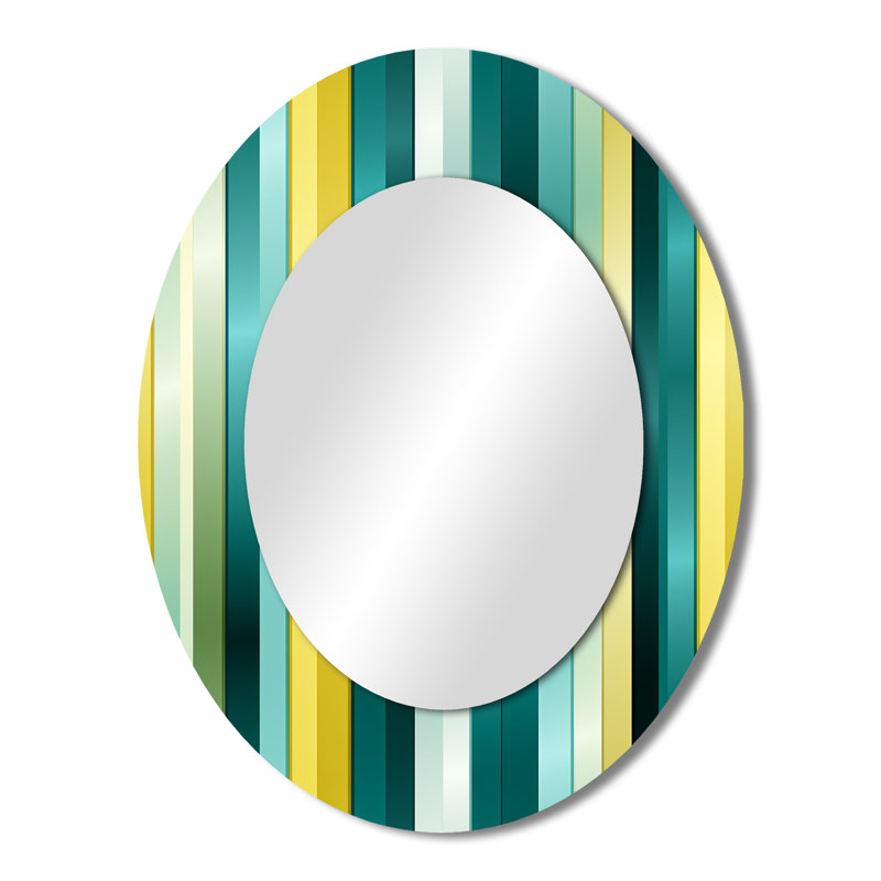 Grand miroir mural vert et jaune Harmony, H 43 po x l 33 po