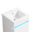 Meuble-lavabo de salle de bain avec lavabo, 16 po, blanc, beauté moderne, beaucoup de rangement pour les petites salles de bain, adaptateur de détection de radars, meuble-lavabo mural 16 po, blanc chic, espaces généreux, détecteur