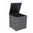 Ensemble de canapé modulaire de patio 8 pièces gris avec boîte de rangement et plateau de table en verre transparent