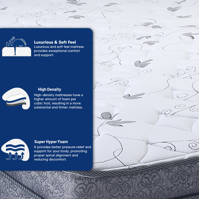 Matelas à ressorts ferme 12 po Alwyn Home, Pas de sommier tapissier, Grand lit