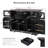 54.9" Kitchen Island with Drop Leaf, Power Outlet, Kitchen Storage Cart with 4 Door Shelves, Cross Barn Doors & Visual Glass Door-1156811174