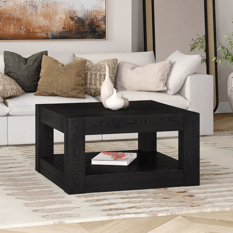 Hughes Single Coffee Table, Black Grain