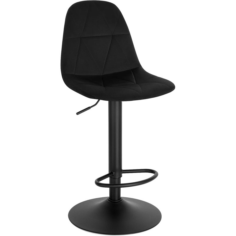 Marcien Swivel Upholstered Adjustable Height Counter Stool with Metal Frame, Black