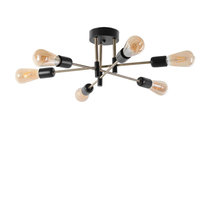 Lustre linéaire spoutnik moderne à 6 lumières Woolhorpe